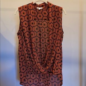 Pleione by Nordstrom Geometric Print Sleeveless Blouse